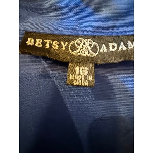Betsy & Adam Ocean Blue Taffeta Gown - Size 16 - Picture 4 of 6